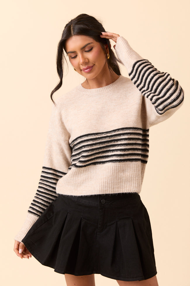 Zari Grey and Black Striped Sweater SALE