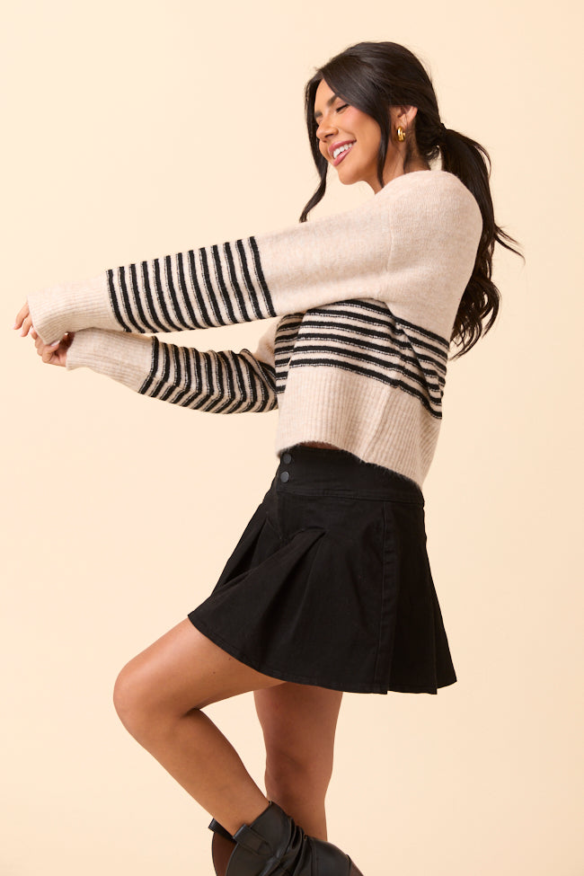 Zari Grey and Black Striped Sweater SALE