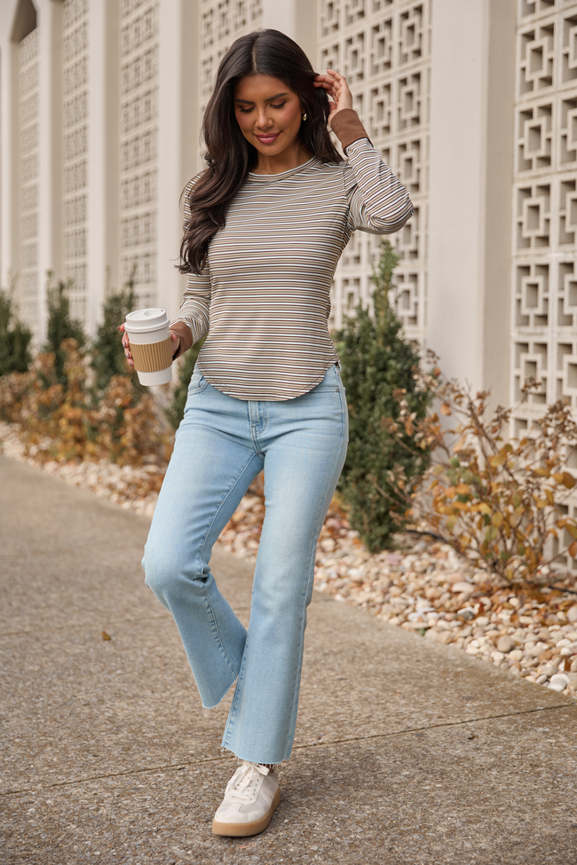Trista Light Wash Crop Flare Jeans